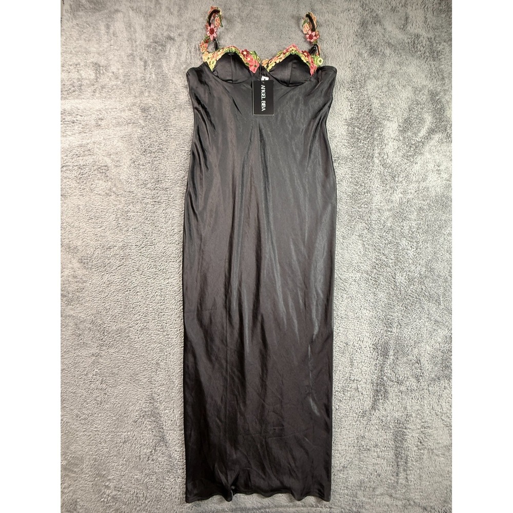 Angel Biba Showpo Harmony Floral Embroidered Cowl Bust Satin Maxi Dress NWT XL